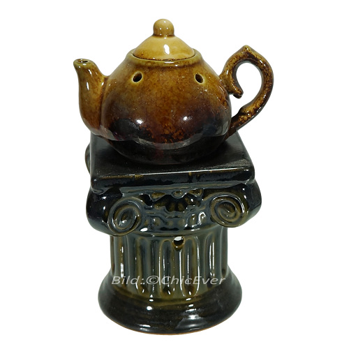 2x Duftlampen Keramik Aromalampen Duftstövchen braun 4177b